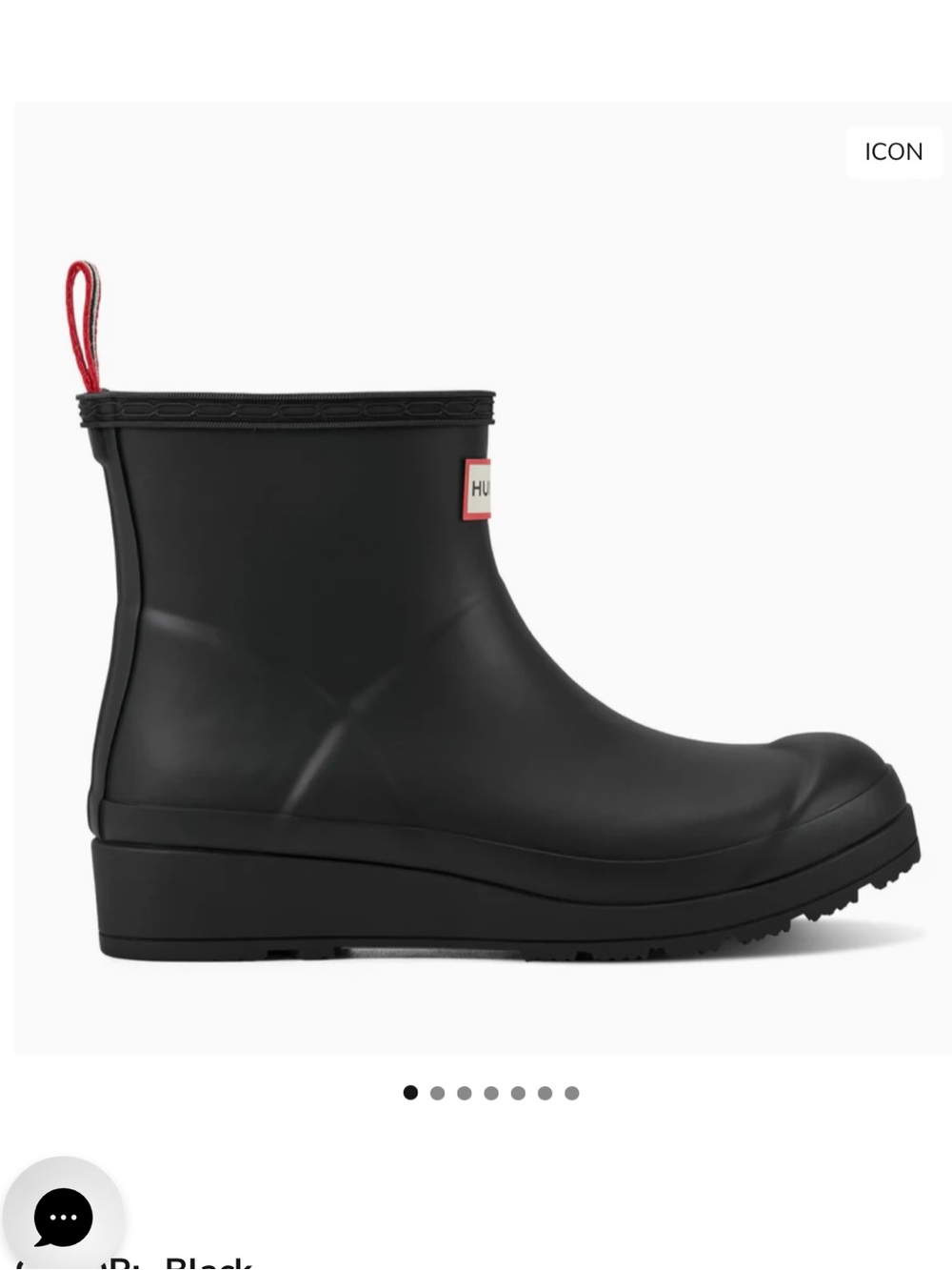 Hunter Play short boots with pull tab in - Black
